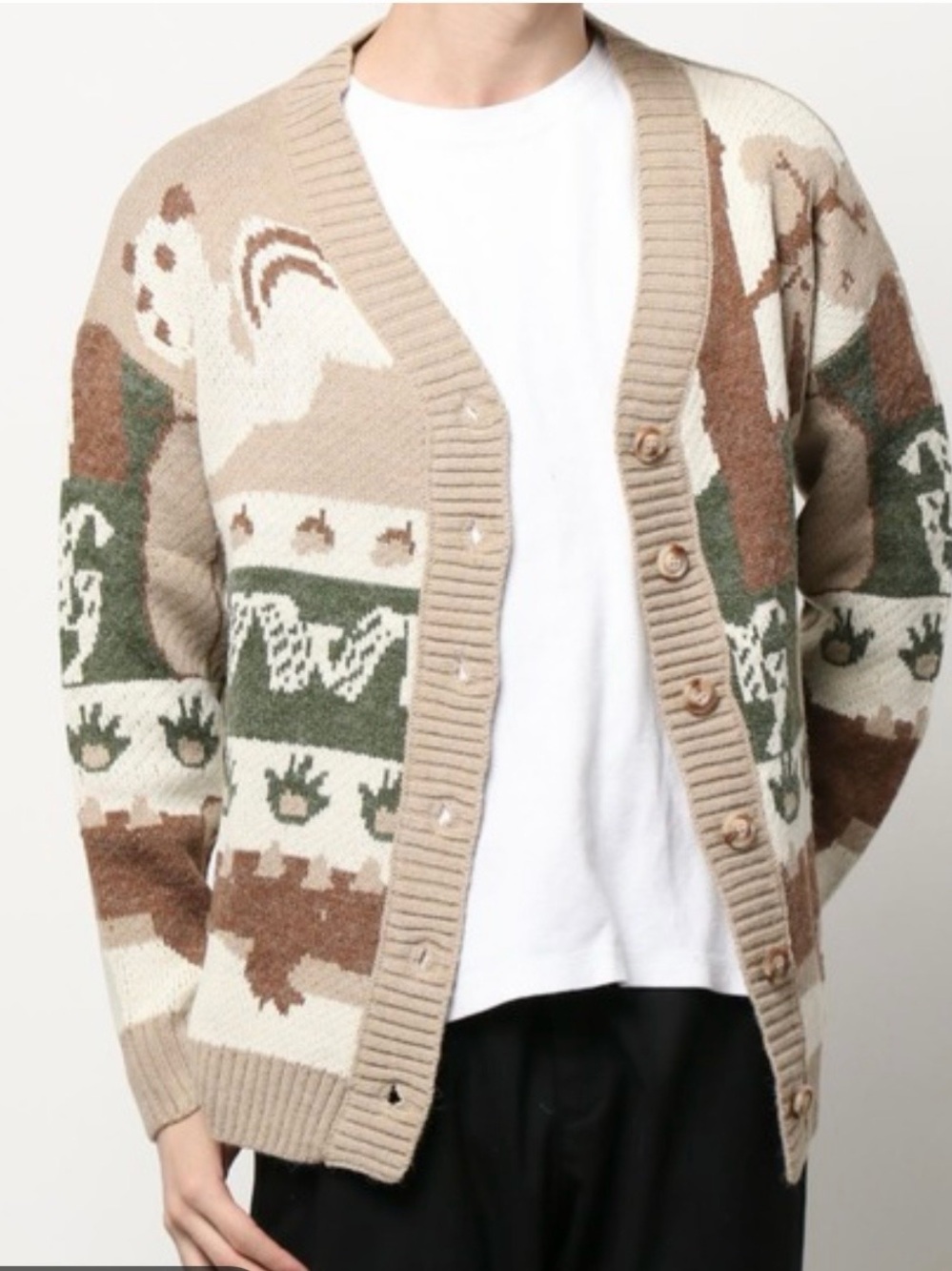 YWFG Autumn Forest Vintage Inspired
Patchwork Patterned V Neck Cardigan - Picture 2 of 6